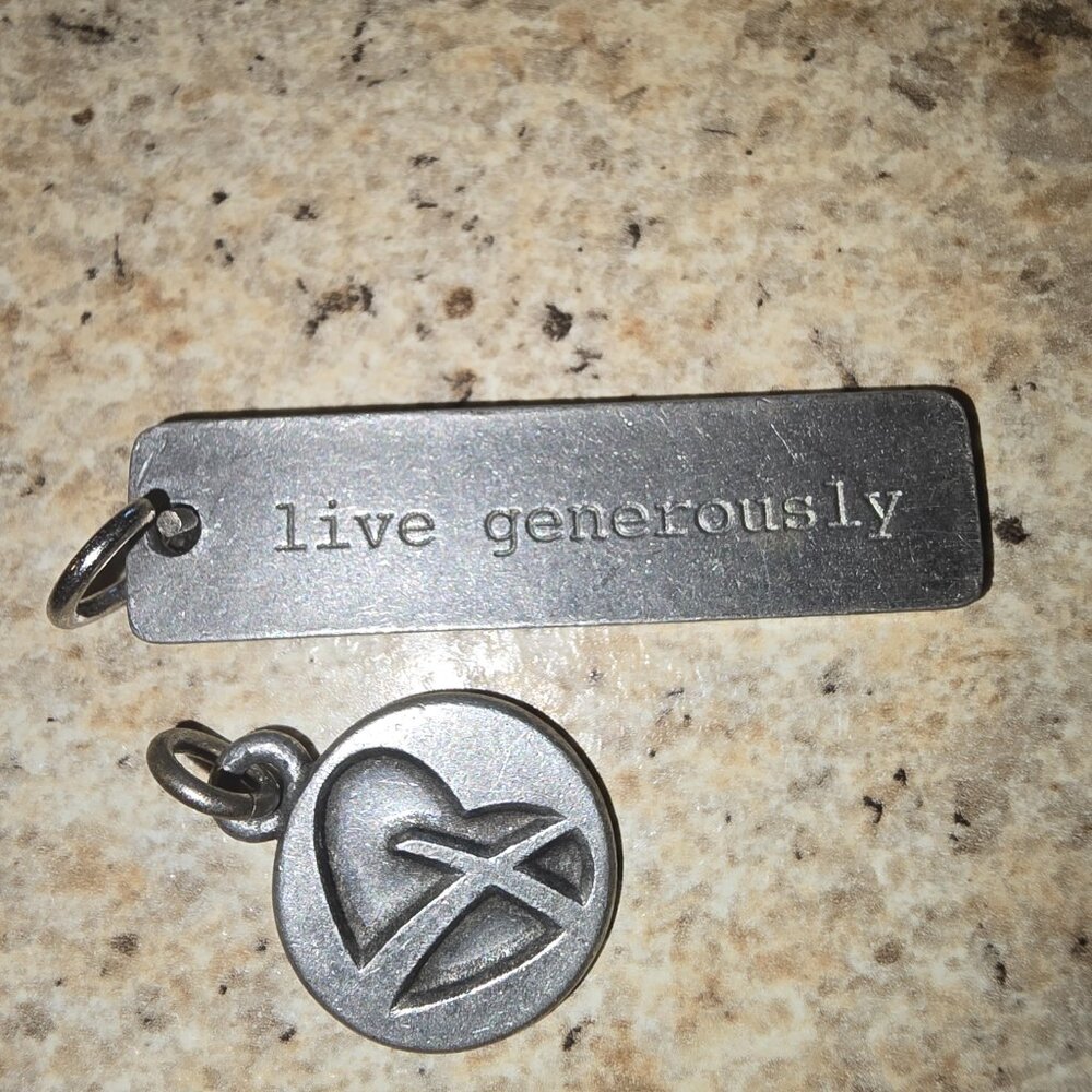Thrivent Financial Metal Keychain Set Live Generously Logo Charm